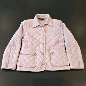 Polo Ralph Lauren Jacket M 8-10 Girls Pink Quilted Corduroy Collar Barn Preppy